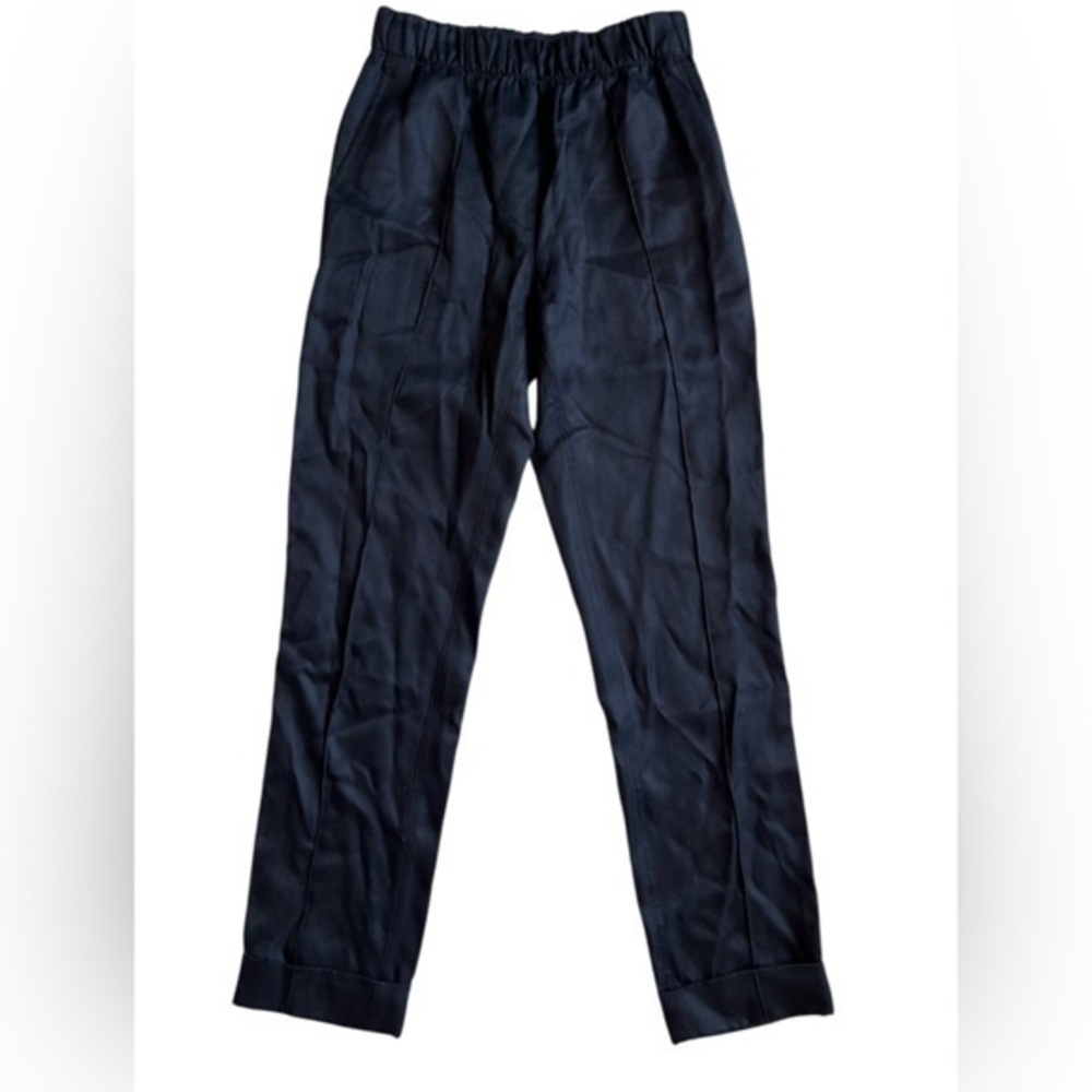 Helmut Lang Black silky dress pant Relaxed Fit Elastic Waist